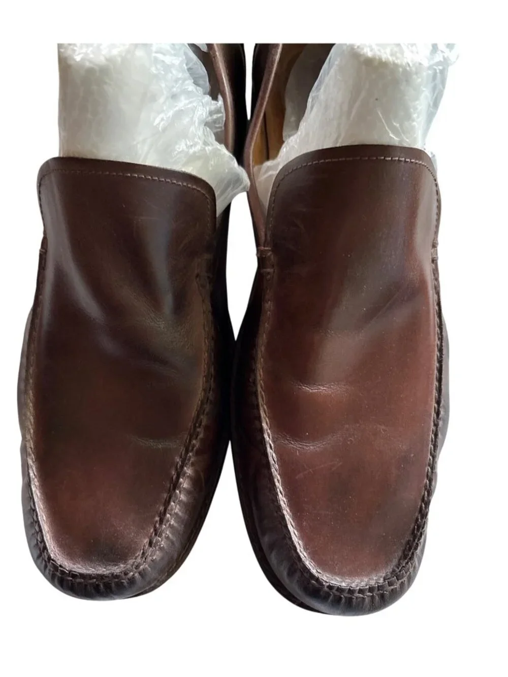 Johnston & Murphy Mens 11M Brown Leather Slip-On Loafers With Vibram Sole Brazil